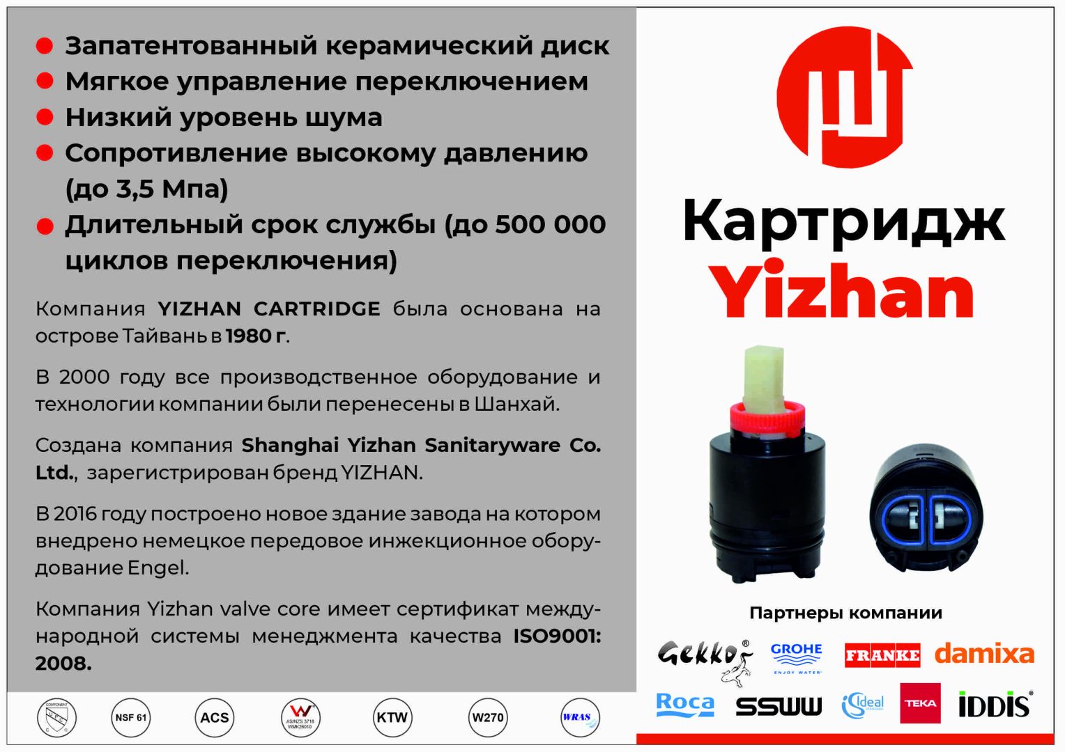 Картридж 35 для смесителя на ножке (M35HJ-CJ) YIZHAN
