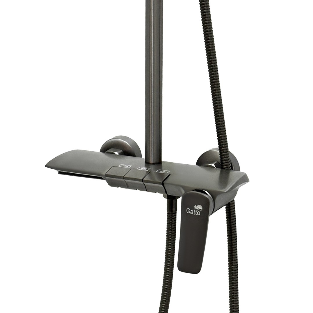Смеситель/душа стационарный Gatto HS-8020-3 metal gray