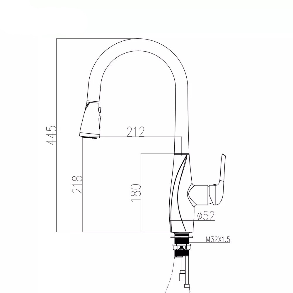 СМ-М ГЕККО с вытяжным изливом GH-6063-MB ЧЕРНЫЙ 